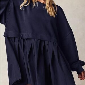 Navy Blue Sweatshirt Dress